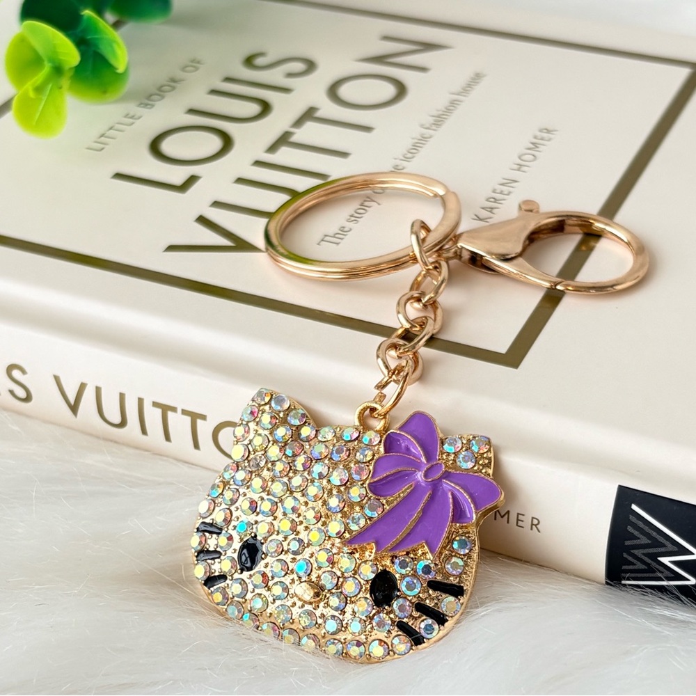 Hello Kitty Purple Bow‎ Iridescent Keychain/ Bag Charm